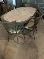 1960'S FORMICA TOP TABLE W/6 CHAIRS