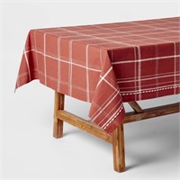 60x104 Tablecloth Rust Plaid - Threshold