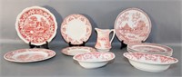 Pink Transferware Pieces by Spode, Copeland, etc.