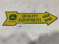 Metal John Deere Arrow Sign (Quality Equipment)