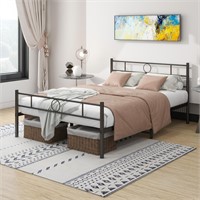 Metal Full Bed Frame with Headboard