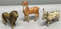 3 Cast Iron Animal Coin Still Bank Lot