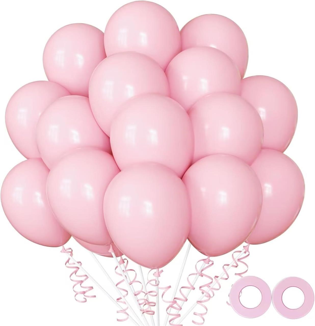 100pcs Pink Balloons  12 inch  w/ Pink Ribbon