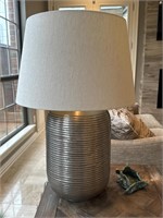 Pottery Barn Silver Colored Metal Base Table Lamp