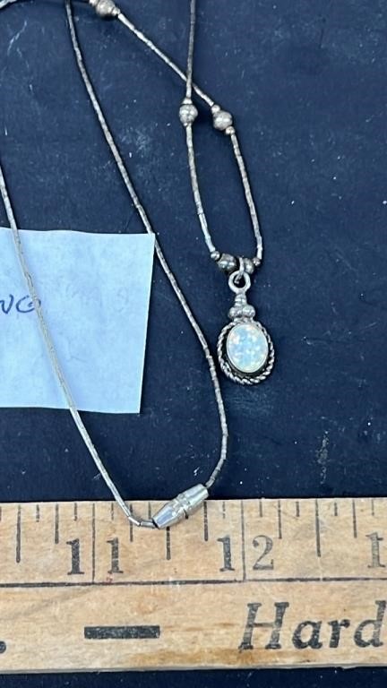 Sterling Silver/Opal Necklace. Requires good