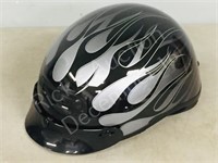 Zox- helmet large, silver flames/ black