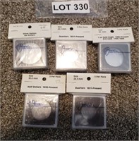 (5) Assorted Plastic Coin Holders
