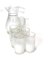 MC Frosted Glass Pitcher & Tumbler Set