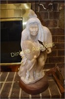 Marble Native American Statue "Elk Woman" pd $4000