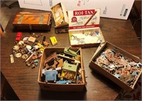 810 - MIXED PUZZLES CIGAR BOX & MORE