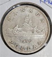 1946 Canadian Silver $1 Dollar Coin