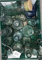 BOX OF GREEN JARS