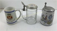 (3) Vtg beer steins w/Pabst