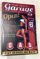 Gas advertising metal sign
