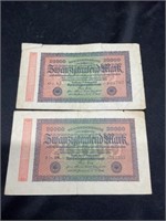 Pair of 1923 20,000 Mark German Belts