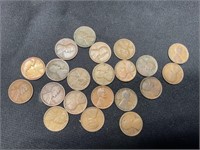 Bag of 21 Early Wheat Pennies 1910-1919