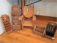 Wooden doll rocking chair and more