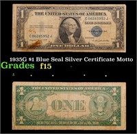 1935G $1 Blue Seal Silver Certificate Grades f+ Mo