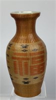 Vintage Woven Bamboo Porcelain Vase