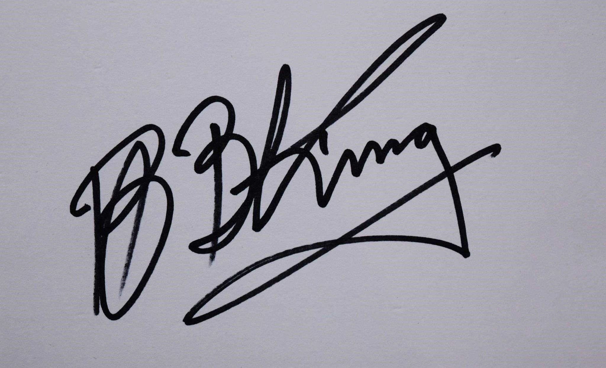 B.B. King signed slip