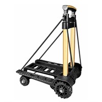 SELORSS Foldable Hand Dolley Trolley, Black/Gold