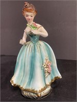 Vintage Figurine, Victorian Woman, Hand painted