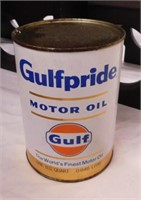 4 qts. vintage motor oil: Gulf Gulfpride -