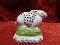 Vintage Pottery rabbit flower frog. Portugal,