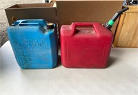 Two plastic gas cans