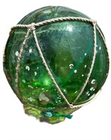 Vintage Japanese Sea Salvaged Glass Net Float Ball