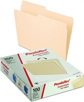 File Folders, Letter Size, Manila, 1/2 Cut, 100/BX