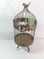 Vintage Decorative Bird Cage with Stand - 18" tall