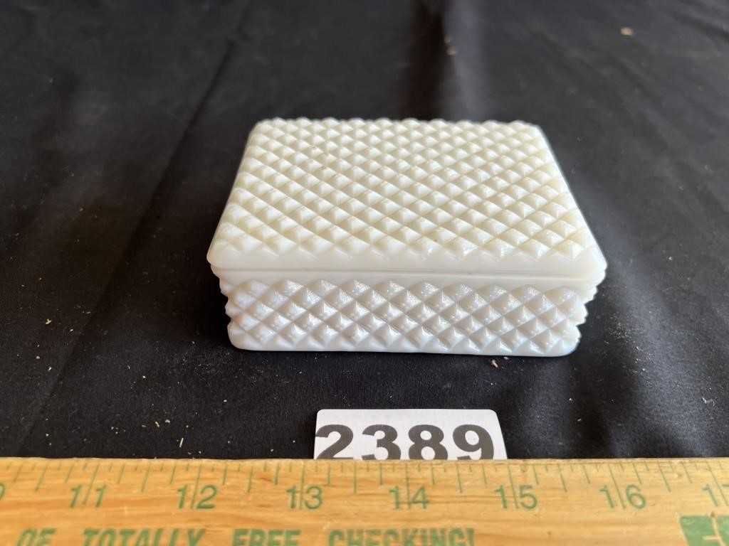 Milk Glass Keepsake Box