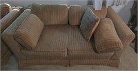 Cloth upholstered love seat 63"w