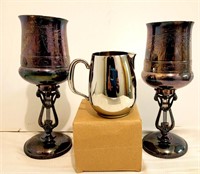 Decorative Cups and Cream Pitcher