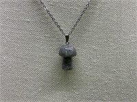 Mushroom Gemstone Healing Pendant and Necklace