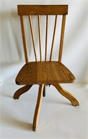 Child's Solid Oak Swivel Adjustable Chair