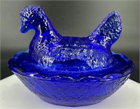 Vintage Westmorland Cobalt Mini Hen On The Nest