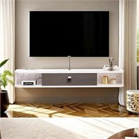 Pmnianhua 78'' Wall-Mounted Floating Media Console