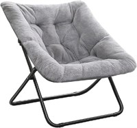 Tiita Comfy Saucer Chair, Soft Faux Fur Oversized