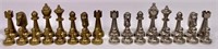 Metal chess pieces - brass & steel, 1" base, 1.2"