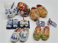 Collectible Decor: Hand Painted Wood Dutch Shoes