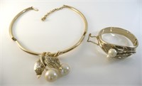 Hinged Bracelet and Choker Costume Jewelry