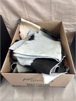 Box of Leather Hide Pieces