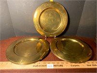 8 Solid Brass Chargers Plates Heavy