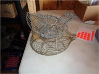 PIG & CHICKEN METAL EGG BASKETS