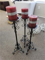 3Pc Metal Candle Stands