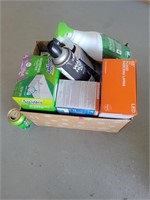 Lot of Light Bulbs, Cleaning Supplies
