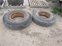 2-Danzig K706 9.00-20 Tires on Rims, Good