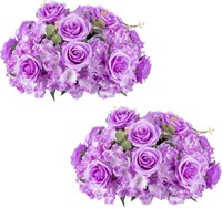 NUPTIO 2 Pcs 40cm Purple Rose Balls